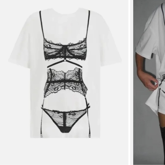 Women's White Graphic Short Sleeve Tee - Picture 2 of 8